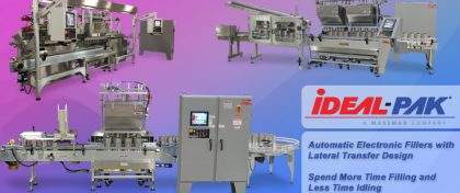 Ideal Pak Automatic electronic fillers with lateral transfer design
