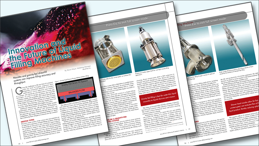 Pages of an article titled "Innovation and the Future of Liquid Filling Machines".